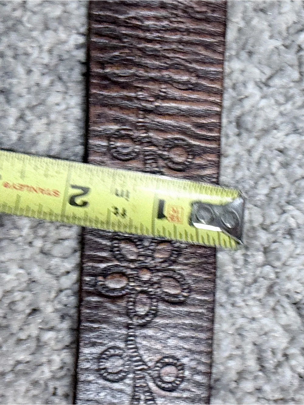 Vintage Fossil Brown Embroidered Leather Belt Boho Floral